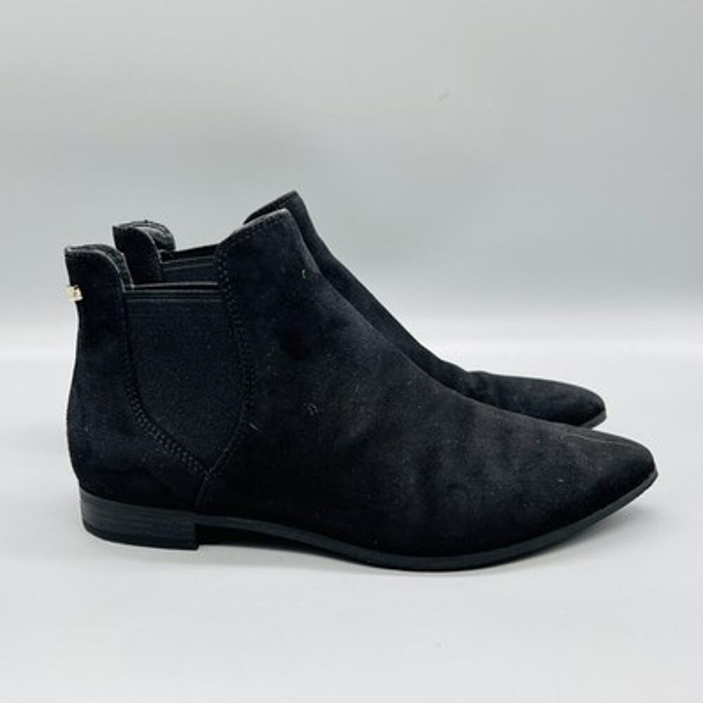 Cole Haan Boots Womens 7 Black Suede Chelsea Ankle Pull On Flat Booties Shoes